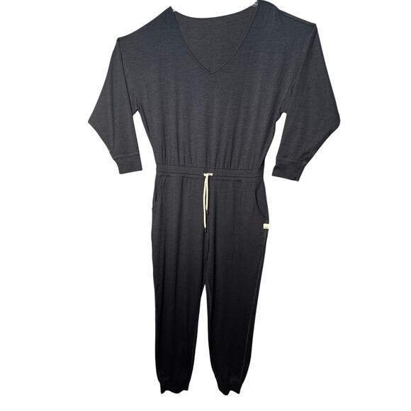 VUORI LUX V-Neck Long Dolman Sleeve Drawstring Jumpsuit Women No Size Navy Blue - Picture 1 of 7